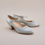 Marjorie 1920s Shoes (Blue Mist)