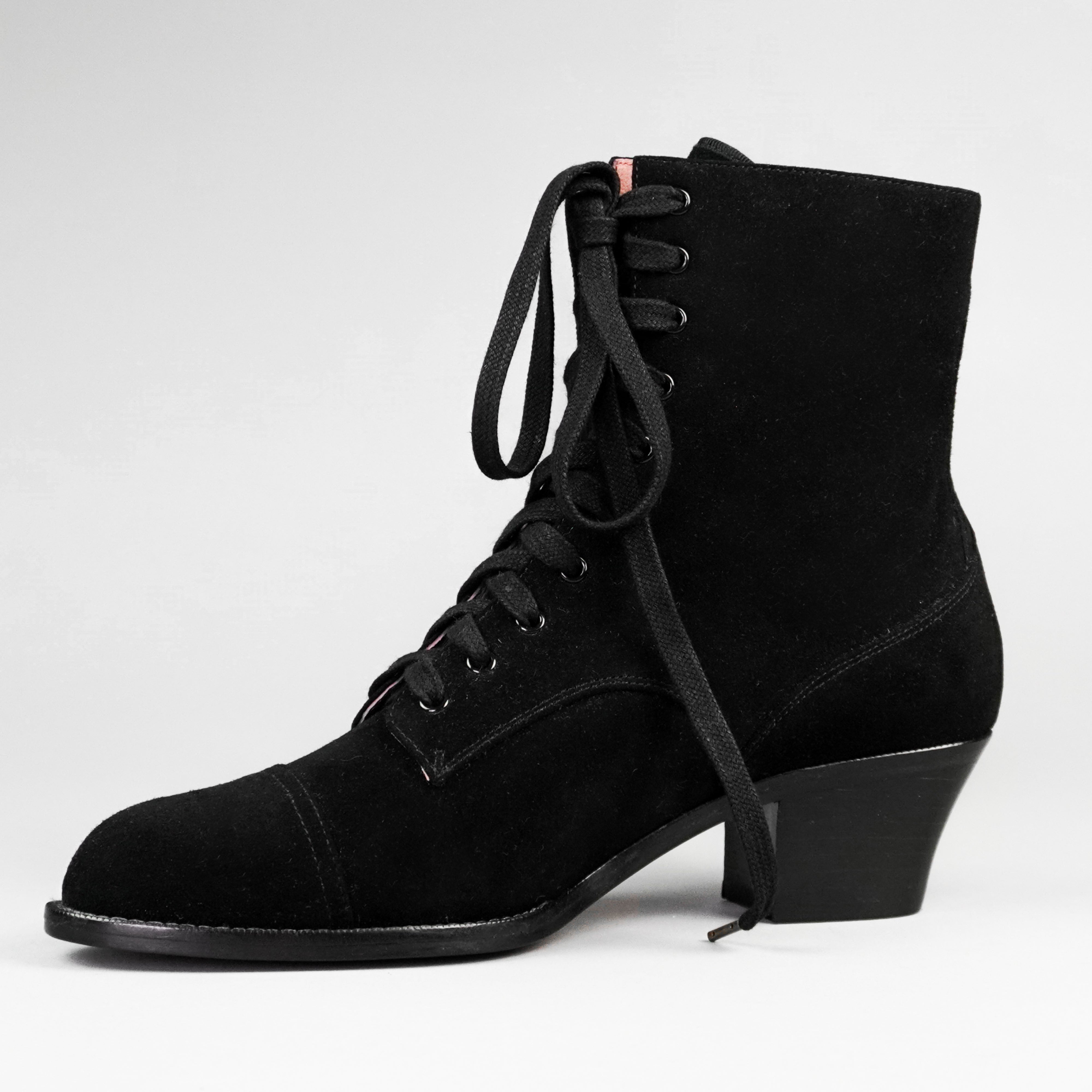 Womens black suede lace up deals ankle boots