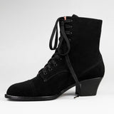 Paris Boots Wide (Black Suede)