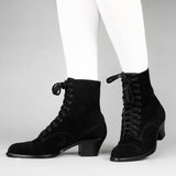 Paris Boots Wide (Black Suede)