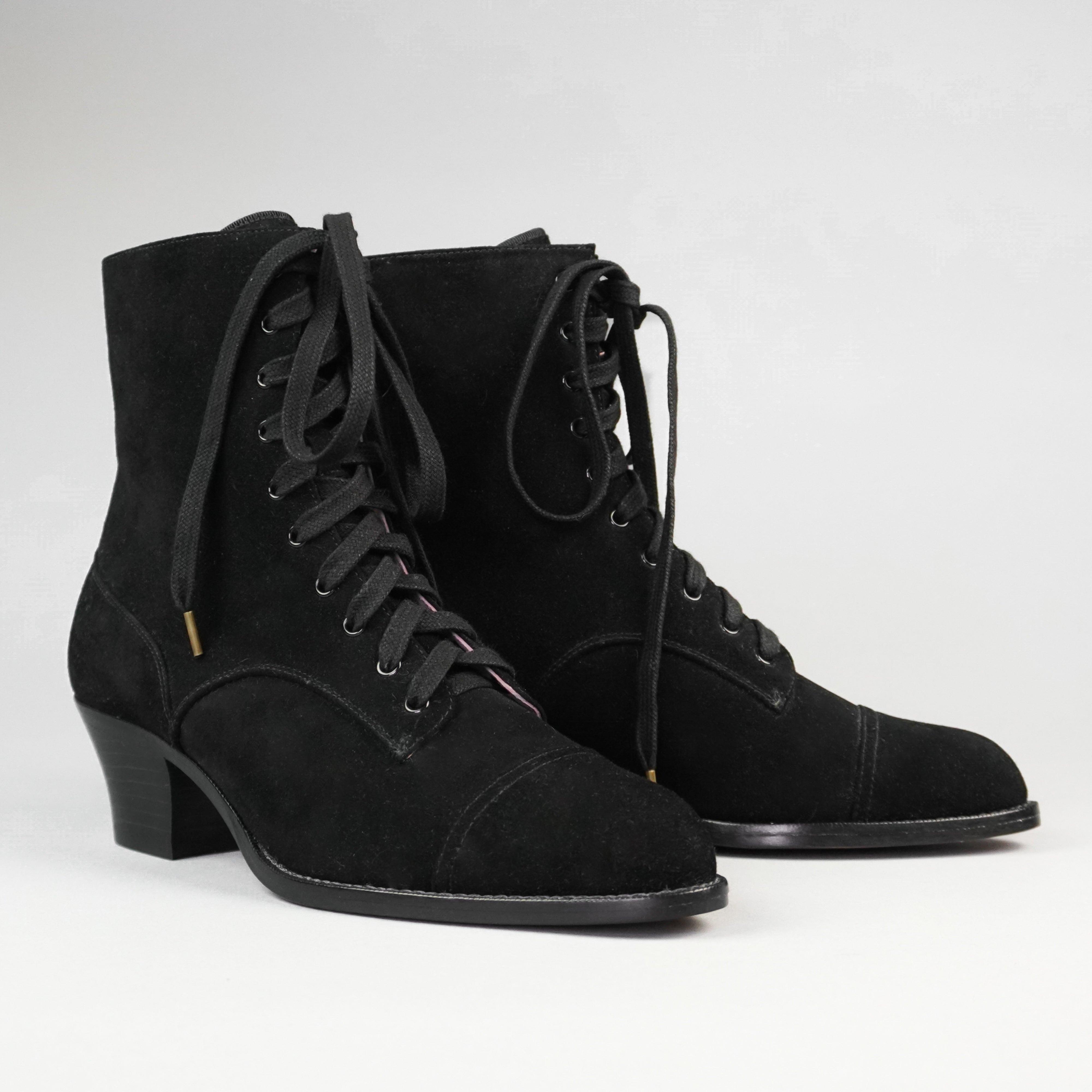 Paris Boots Wide (Black Suede) 7.5W