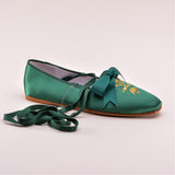 Penelope Regency Slippers (Dark Green)