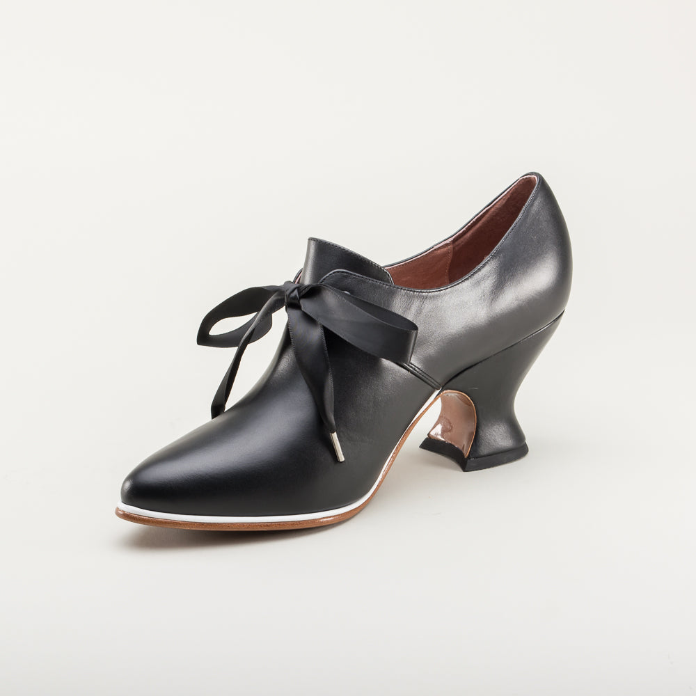 Pompadour Women s 18th Century Shoes Wide Black 13W Historically Accurate Footwear by American Duchess