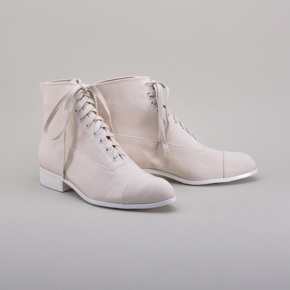Watson Women s Edwardian Lace Up Boots Ivory American Duchess