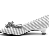 Josephine 18th Century Pumps (Yolk Yellow/White)