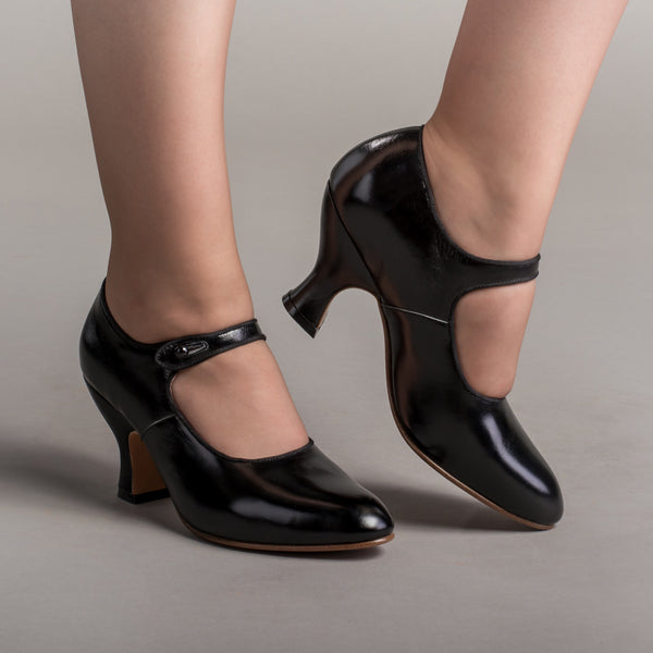 Anna May 1920s Mary Jane High Heels (Black) – American Duchess