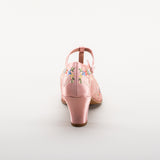 Daisy Embroidered T-Straps (Pink)