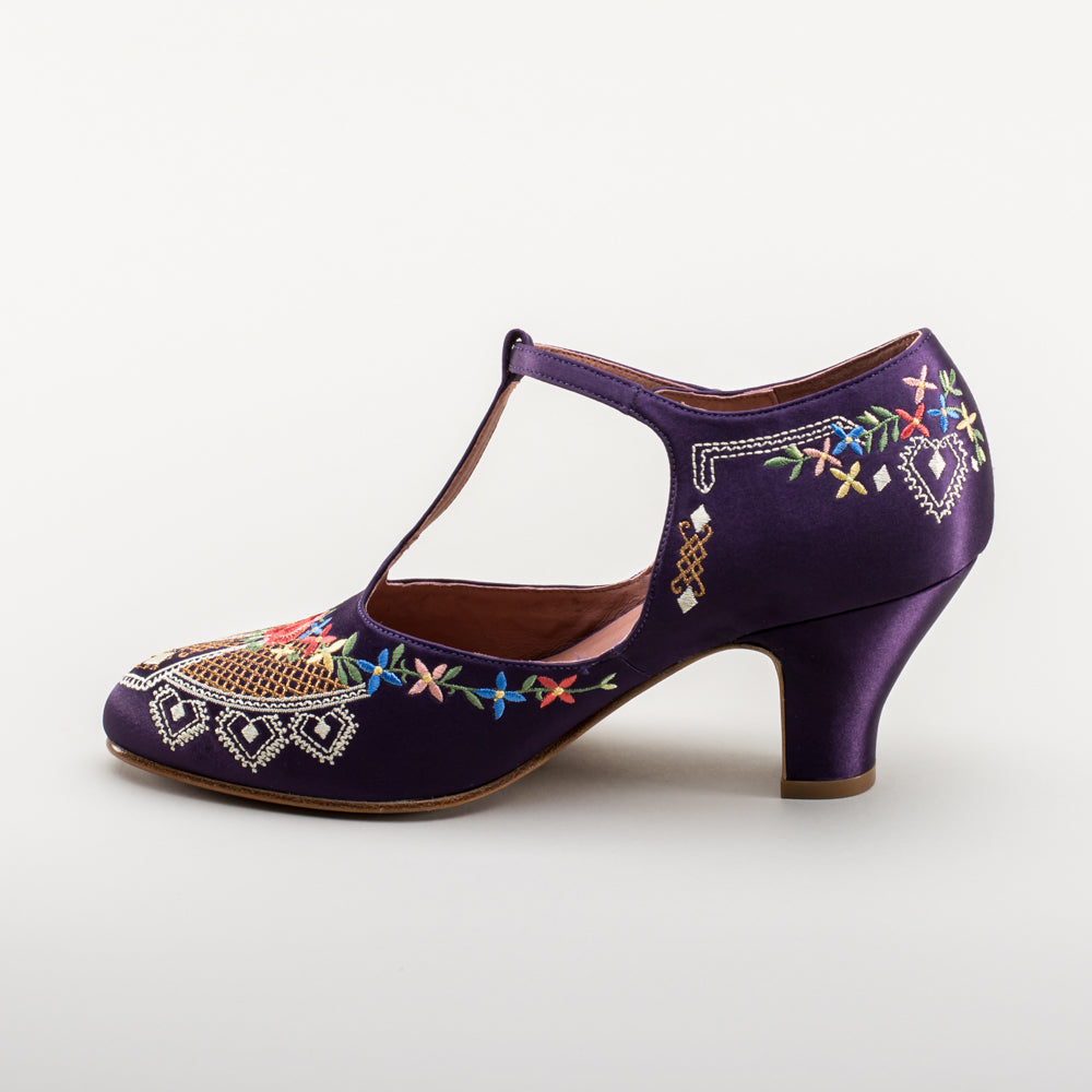 Purple t bar discount shoes