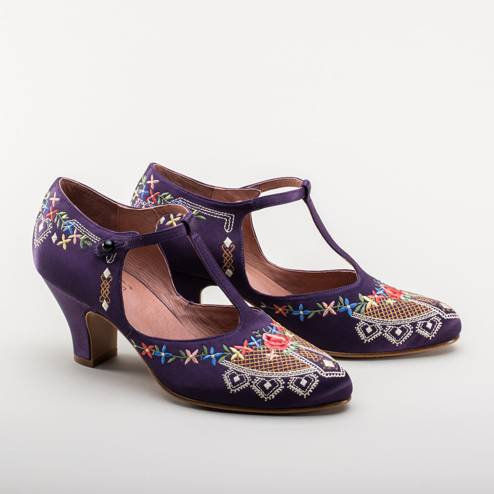 Purple t bar shoes clearance