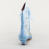 Flora Women's Embroidered Boots (Blue)