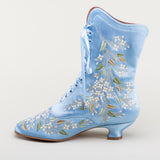 Flora Women's Embroidered Boots (Blue)