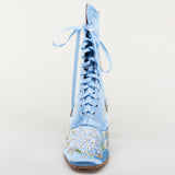 Flora Women's Embroidered Boots (Blue)