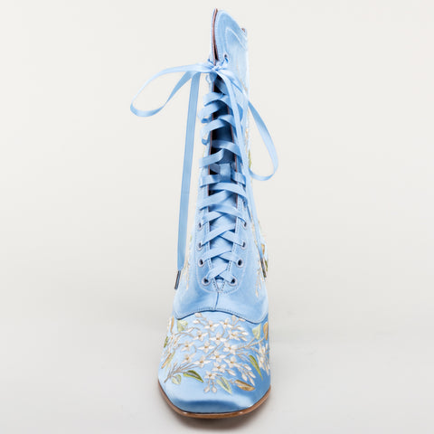 Flora Women's Embroidered Boots (Blue) â American Duchess