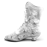 Flora Women's Embroidered Boots (Blue)