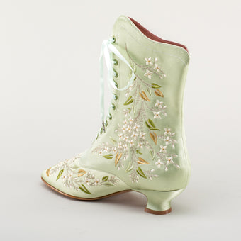 Flora Women's Embroidered Boots (Celadon Green) â American Duchess