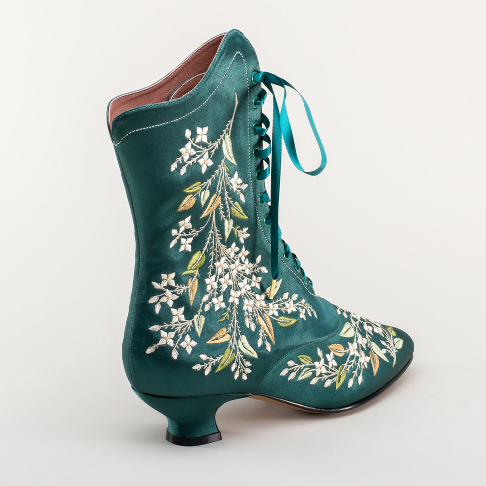 emerald green boots womens