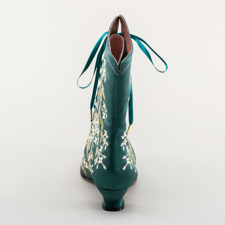 Flora Women's Embroidered Boots (Emerald Green) â American Duchess