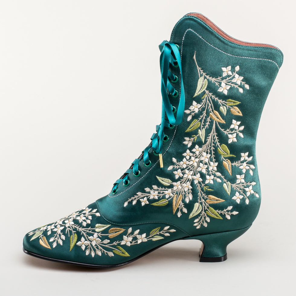 emerald green boots womens