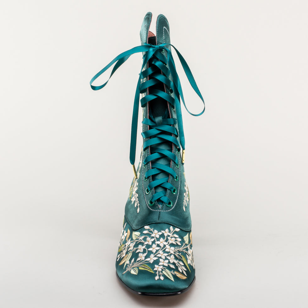 emerald green boots womens