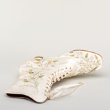 Flora Women's Embroidered Boots (Ivory)