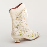 Flora Women's Embroidered Boots (Ivory)