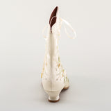 Flora Women's Embroidered Boots (Ivory)