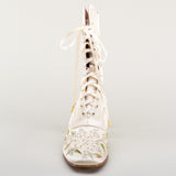 Flora Women's Embroidered Boots (Ivory)