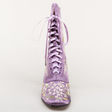 Flora Women's Embroidered Boots (Lavender)