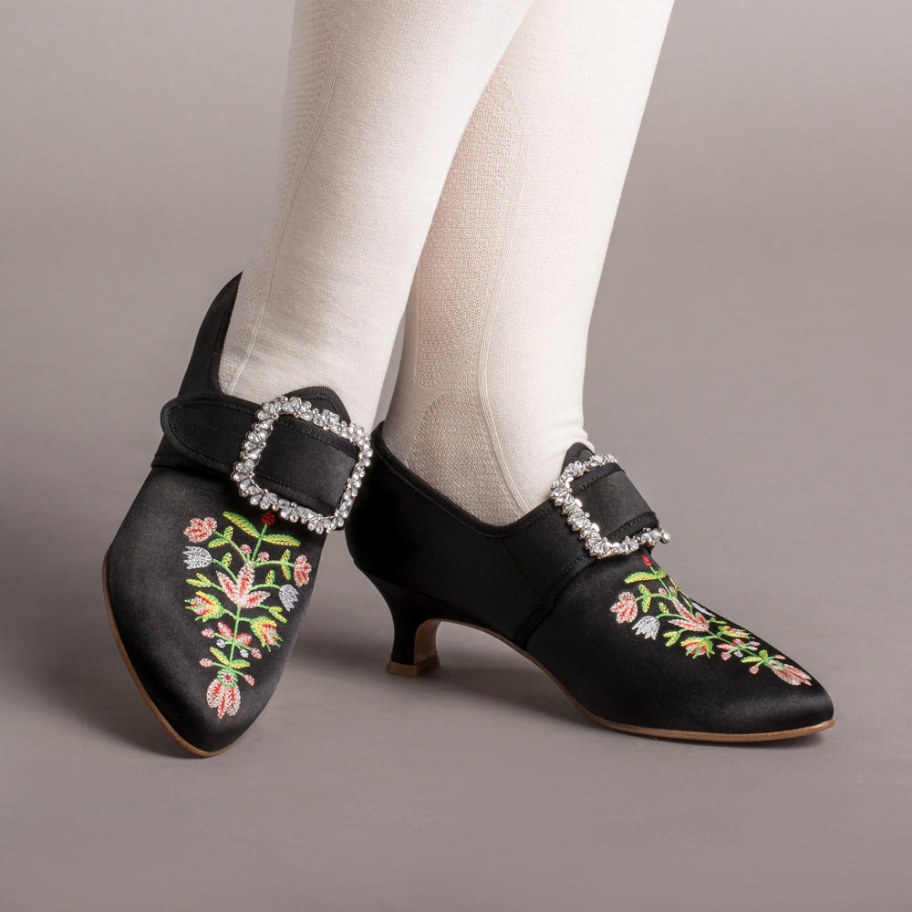 Kensington Women s 18th Century Leather Shoes Black 6 Historically Accurate Footwear by American Duchess