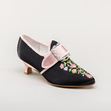 Primrose 18th Century Shoes (Black/Pink)