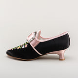 Primrose 18th Century Shoes (Black/Pink)