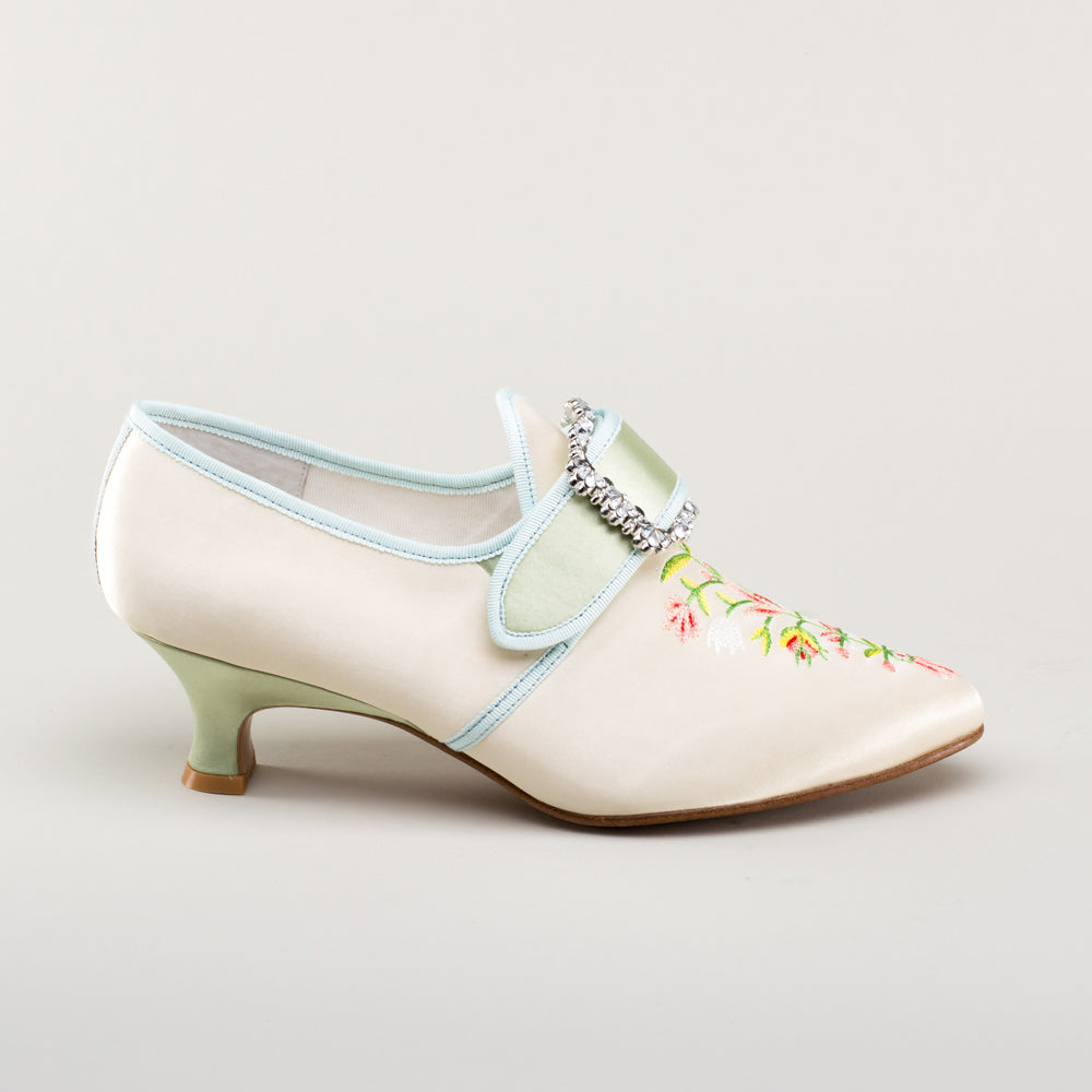 green and white dress shoes Embroidered D1244Formal OccasionsVICHYKING VichyKing grain leather spectator oxfords with cap RENZO Bespoke Custom Made