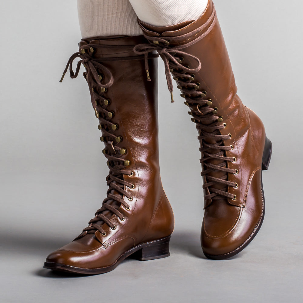 Bessie Vintage Aviator Boots (Brown) 7