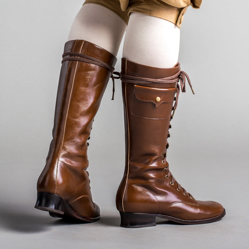 Vintage Lace-up Mid-Calf Boots