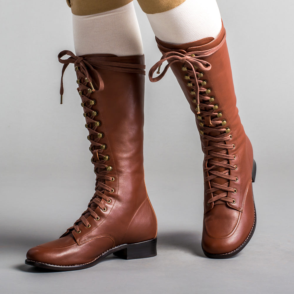 Bessie Women's Vintage Aviator Boots (Tan) - 6