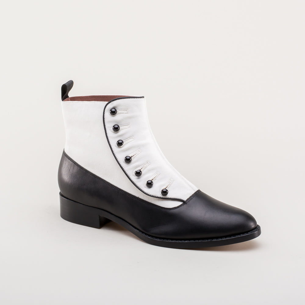 Black white hotsell ankle boots
