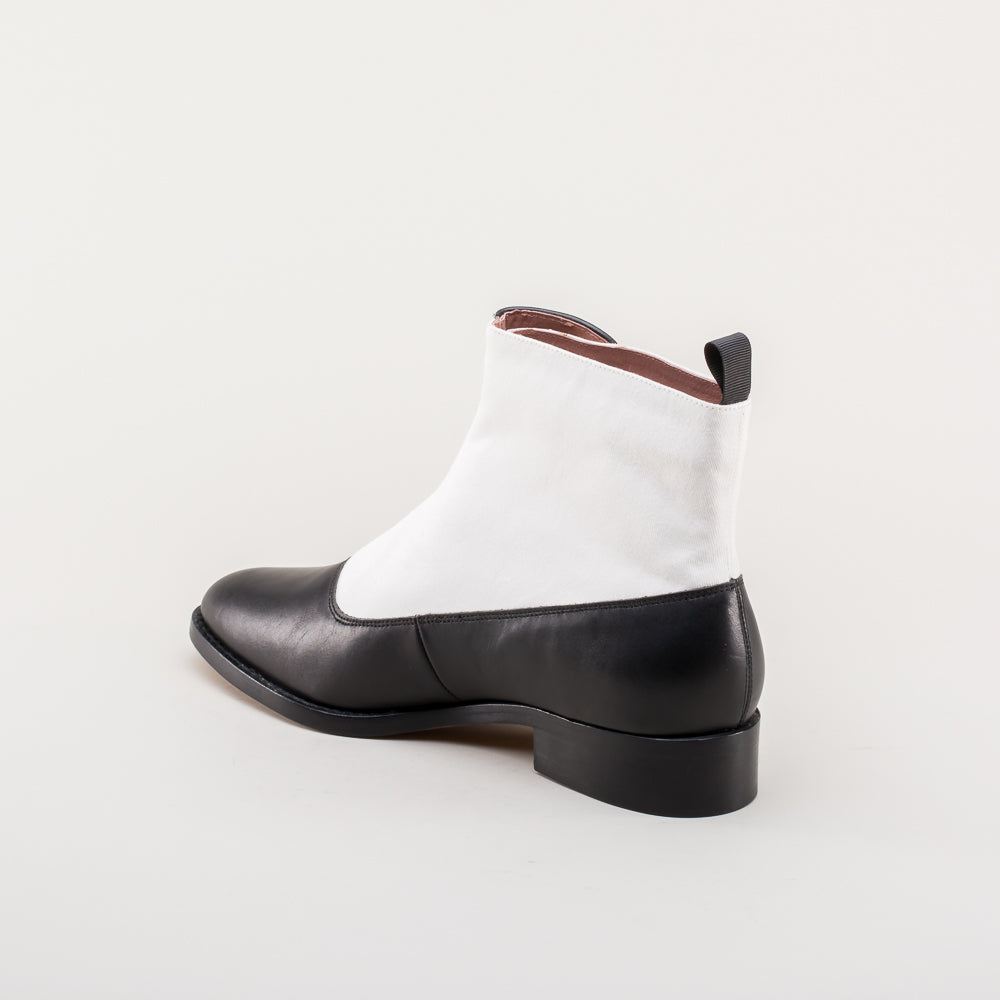 Black white hotsell ankle boots