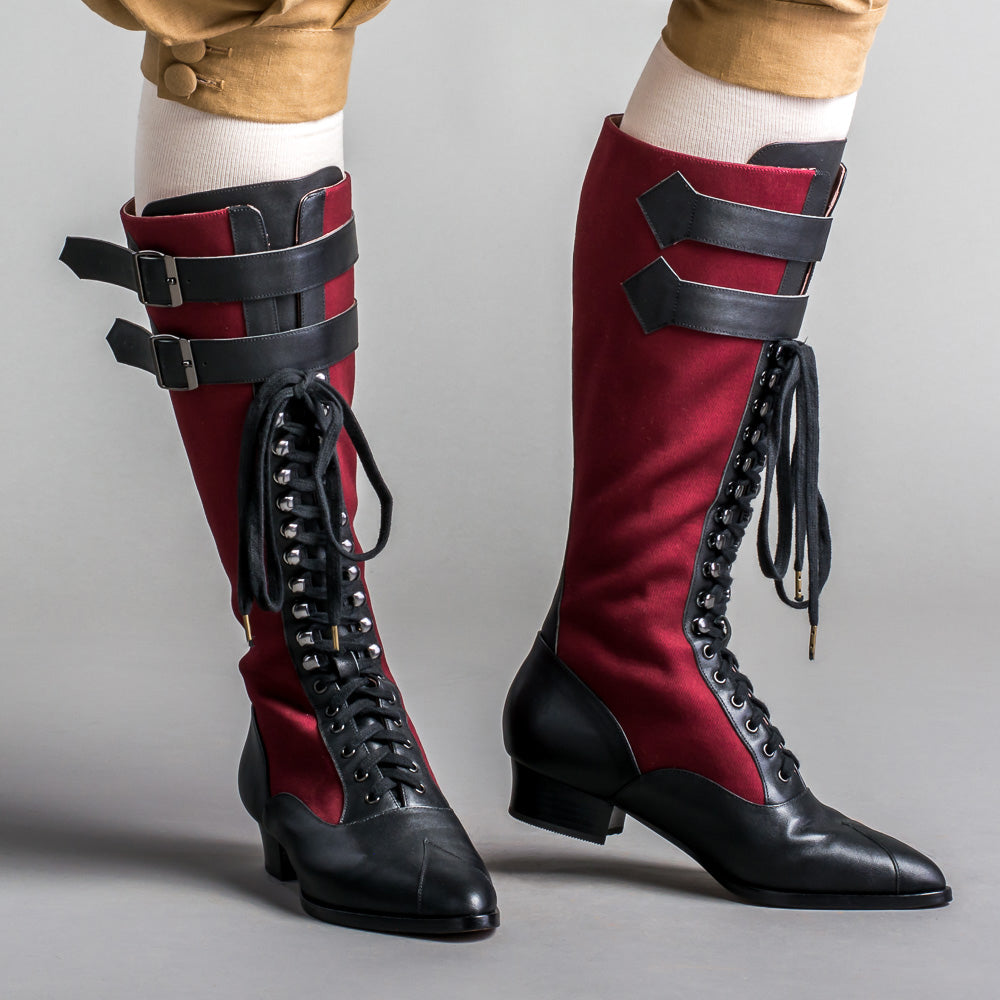 Burgundy leather deals thigh high boots