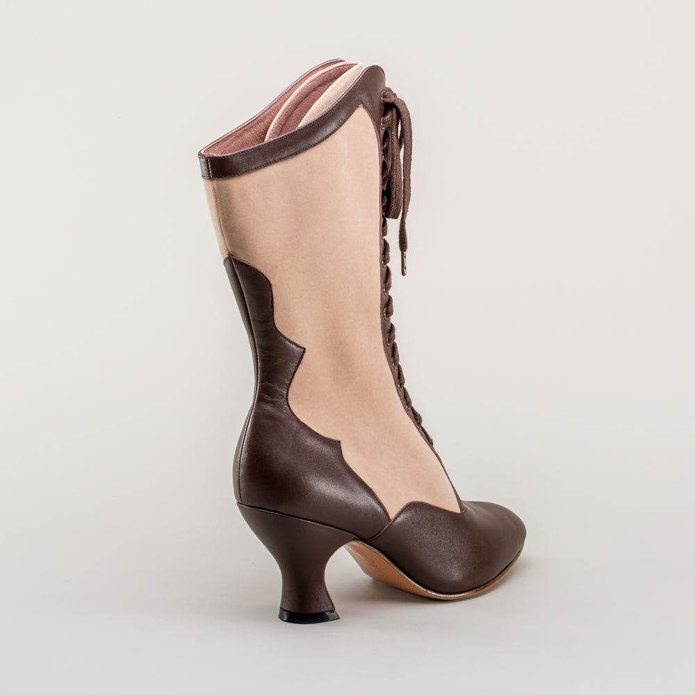 Camille Edwardian Boots (Brown/Tan)(1890-1930) – American Duchess