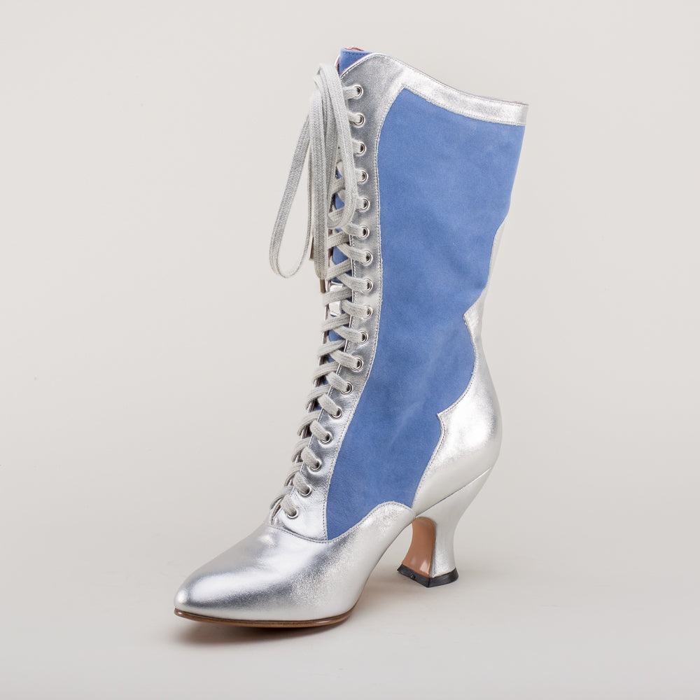 Star Princess Camille Edwardian Boots (Silver/Blue) – American Duchess