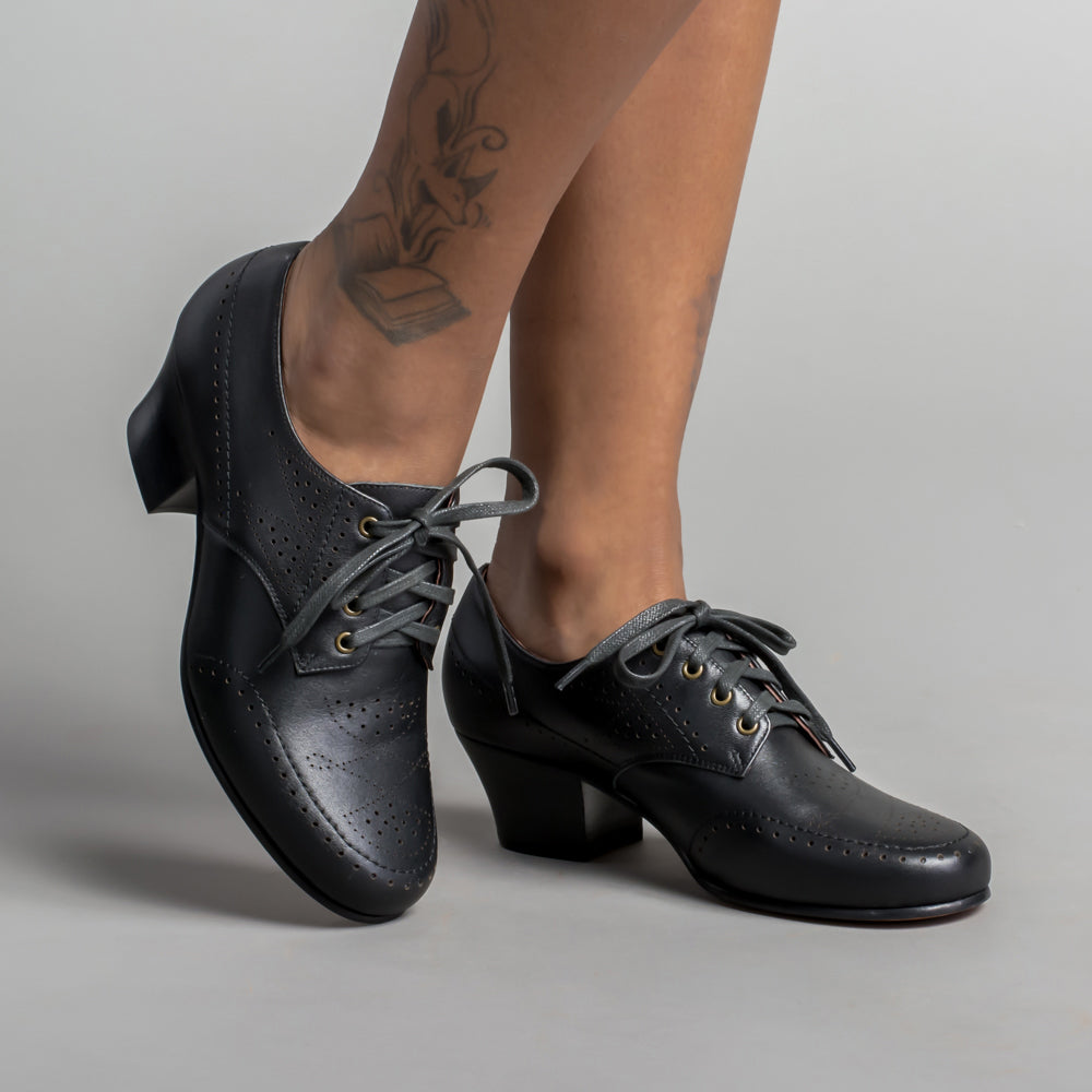 Claire 1940s Oxfords (Black)