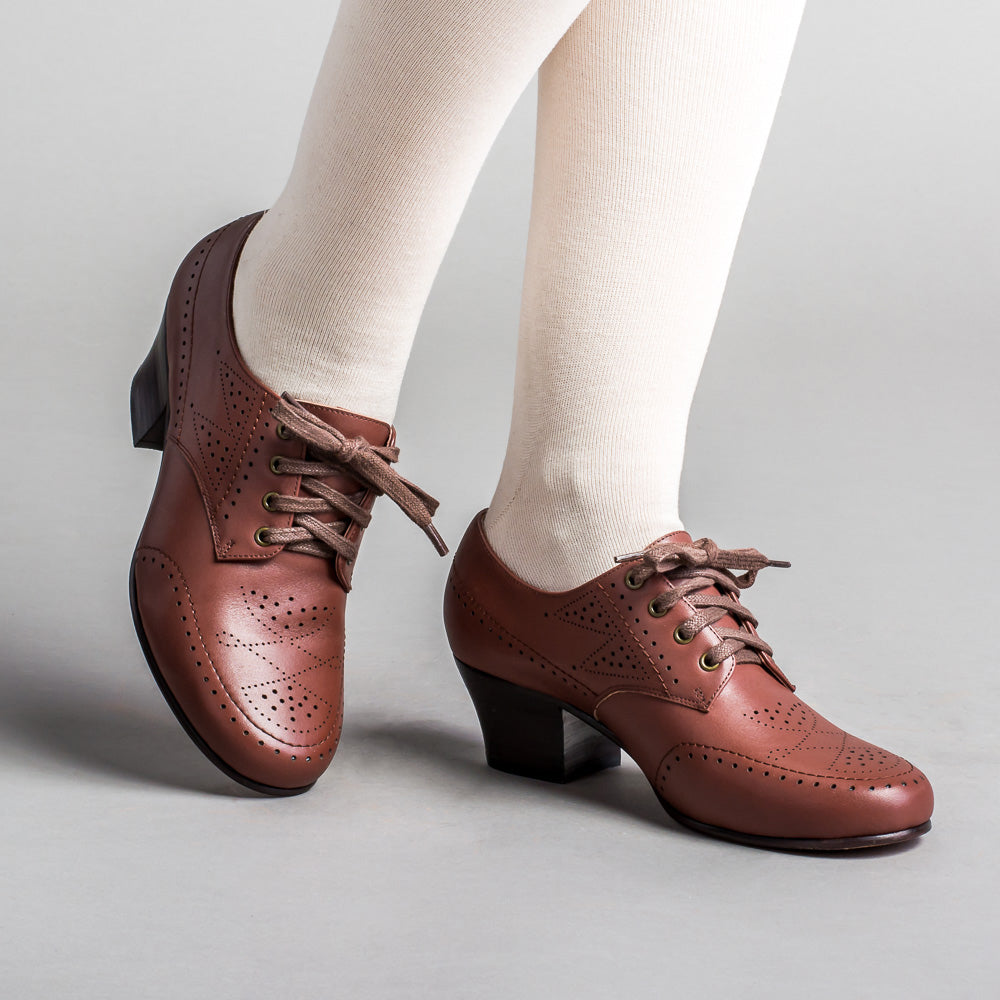 Claire 1940s Oxfords (Brown), 9