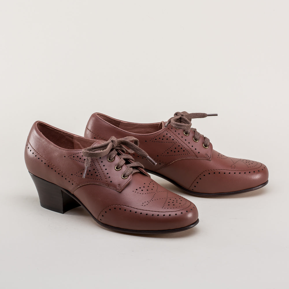 Claire Women's 1940s Oxfords (Brown) – American Duchess