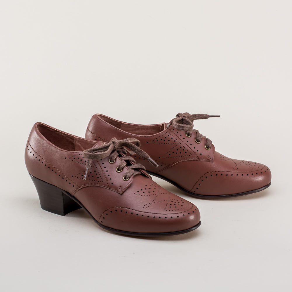 Claire 1940s Oxfords (Brown) - 9