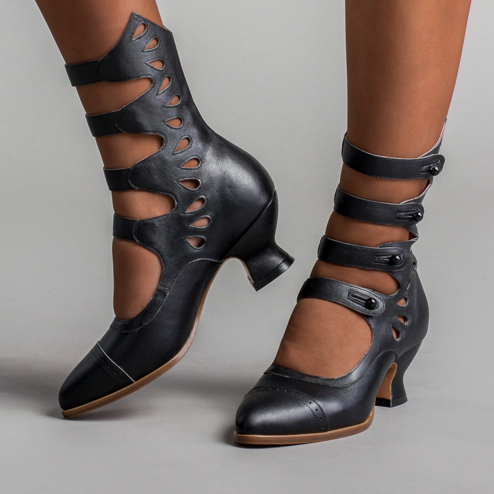 katliu Women's Ankle Boots Heeled Cutout Pointed Toe Booties Chunky Heels...  | eBay