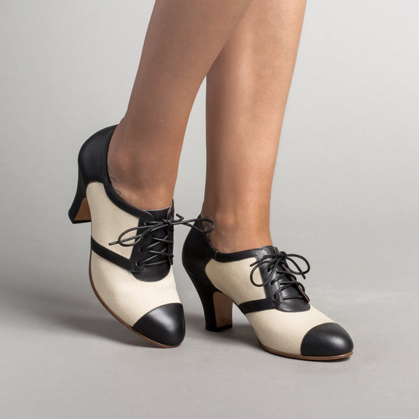Evelyn Women s Retro Oxfords Tan Black American Duchess