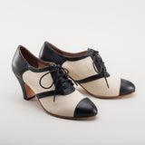 Evelyn Retro Oxfords (Tan/Black)