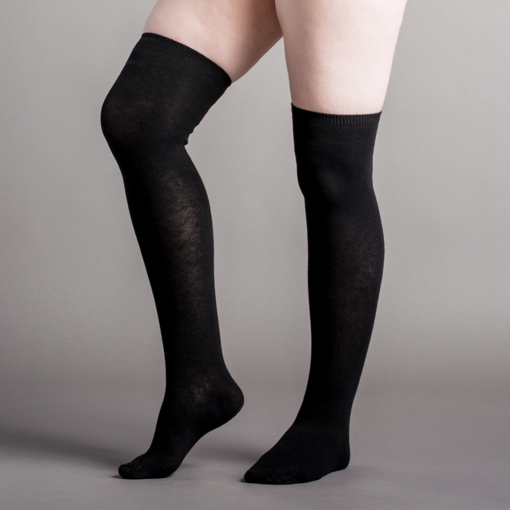 Extra Stretch Cotton Stockings (Black) – American Duchess