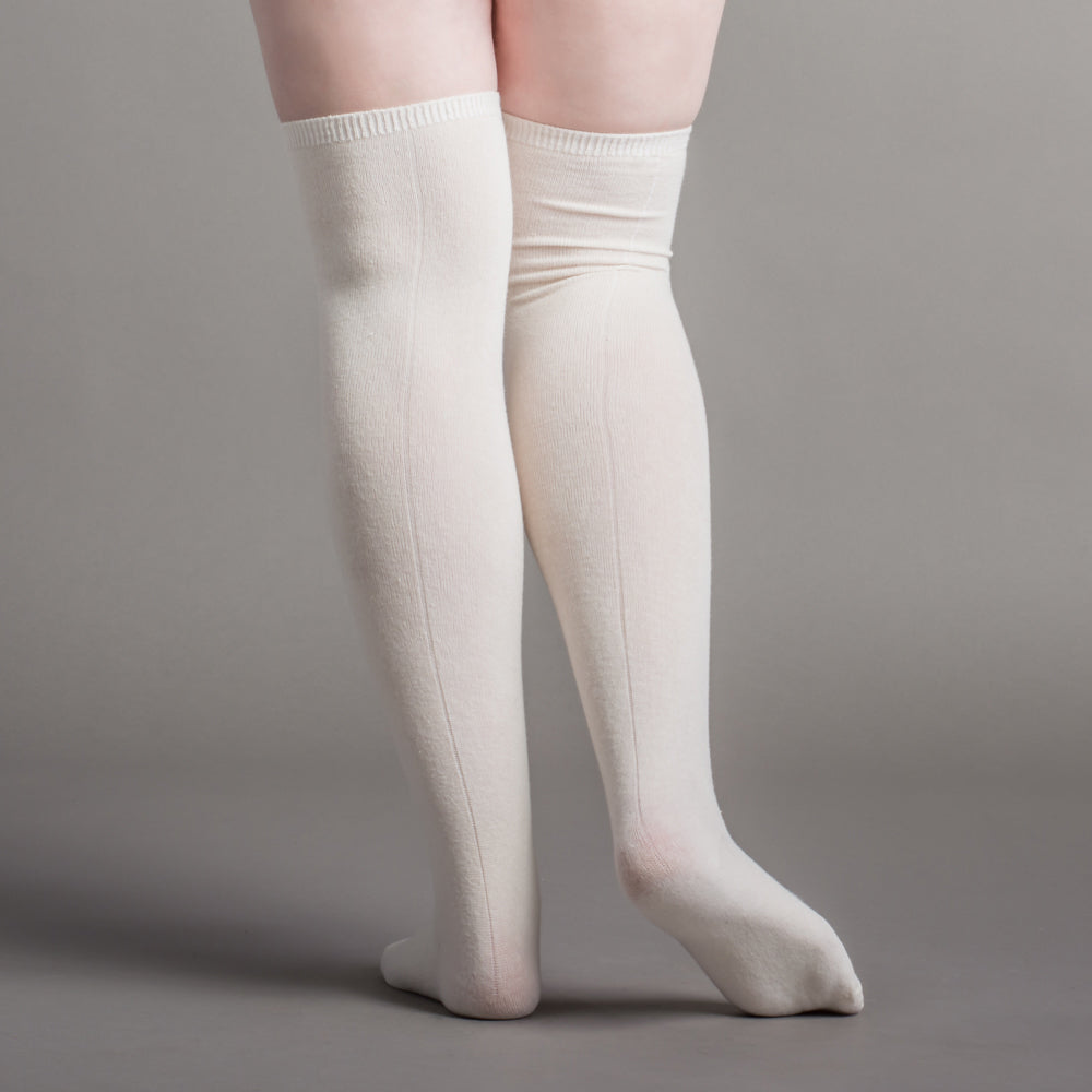 Extra Stretch Cotton Stockings (Ivory) – American Duchess
