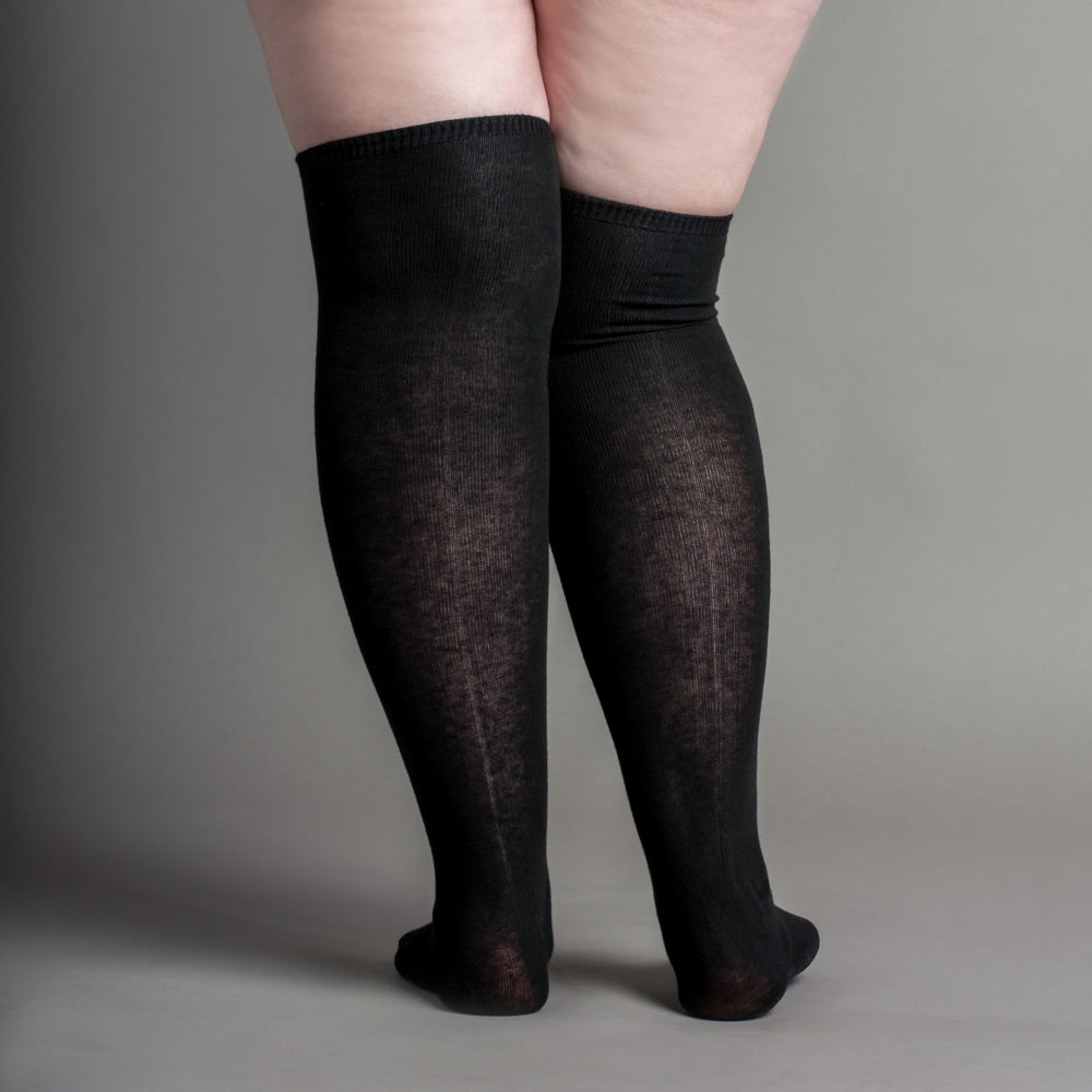 Extra Stretch Cotton Stockings (Black) – American Duchess
